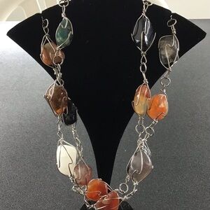 Source Unknown Multi-Stone Wire Necklace